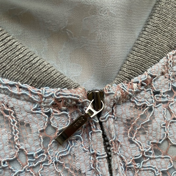 Zara Blue Lace Bomber Jacket - Picture 6 of 9